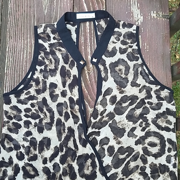 SHEER Leopard Tank Top By Glam Dollz - Size Medium - Picture 8 of 8